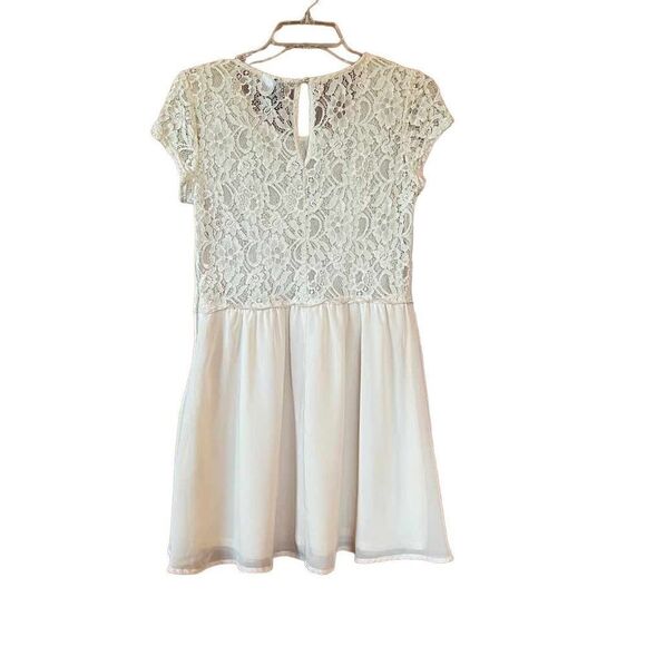 Divided Cream Lace and Chiffon Mini Dress Size 6 - Picture 2 of 14